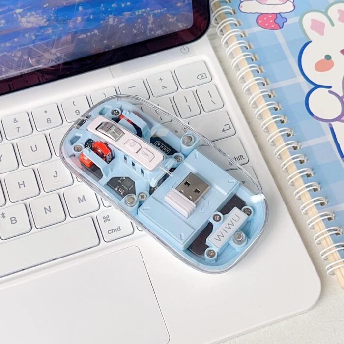 WiWU WM105 Transparent Wireless Mouse – Blue