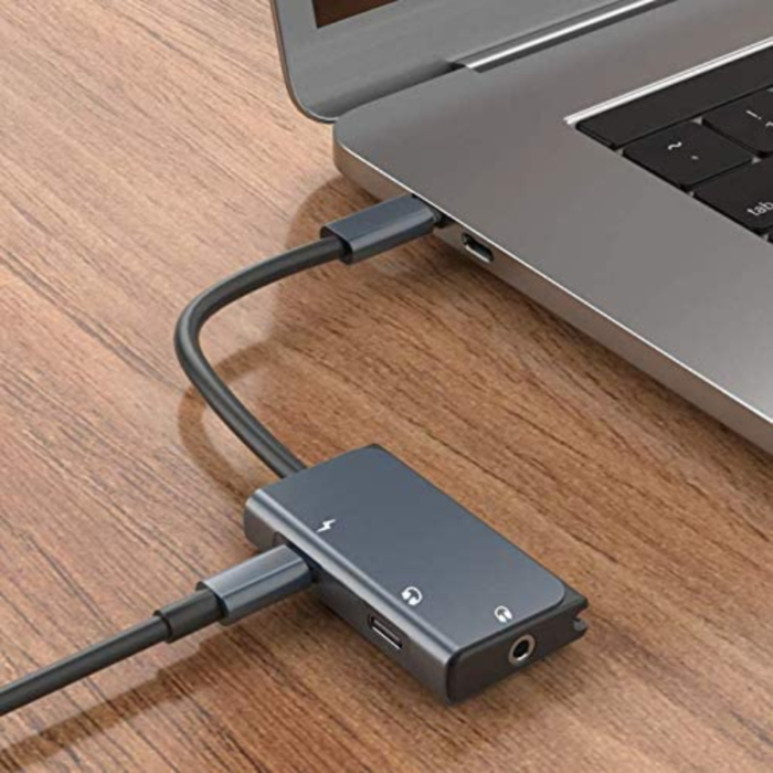 Wiwu LT02 Pro Type C To Type C + 3.5MM Audio Adapter