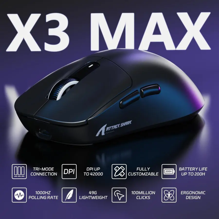 ATTACK SHARK X3MAX Wireless Gaming Mouse