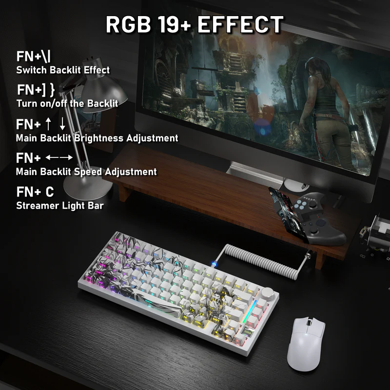 ATTACK SHARK X820ULTRA Mechanical Keyboard with C01ULTRA Coiled Cable