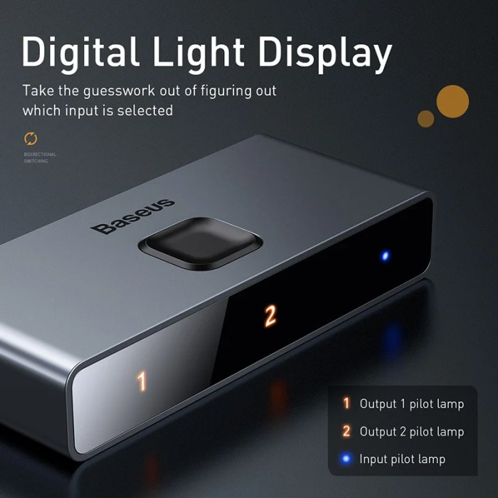 Baseus Matrix HDMI Switcher 4K HD 2-In-1 Convertor Multi Hub - Image 4