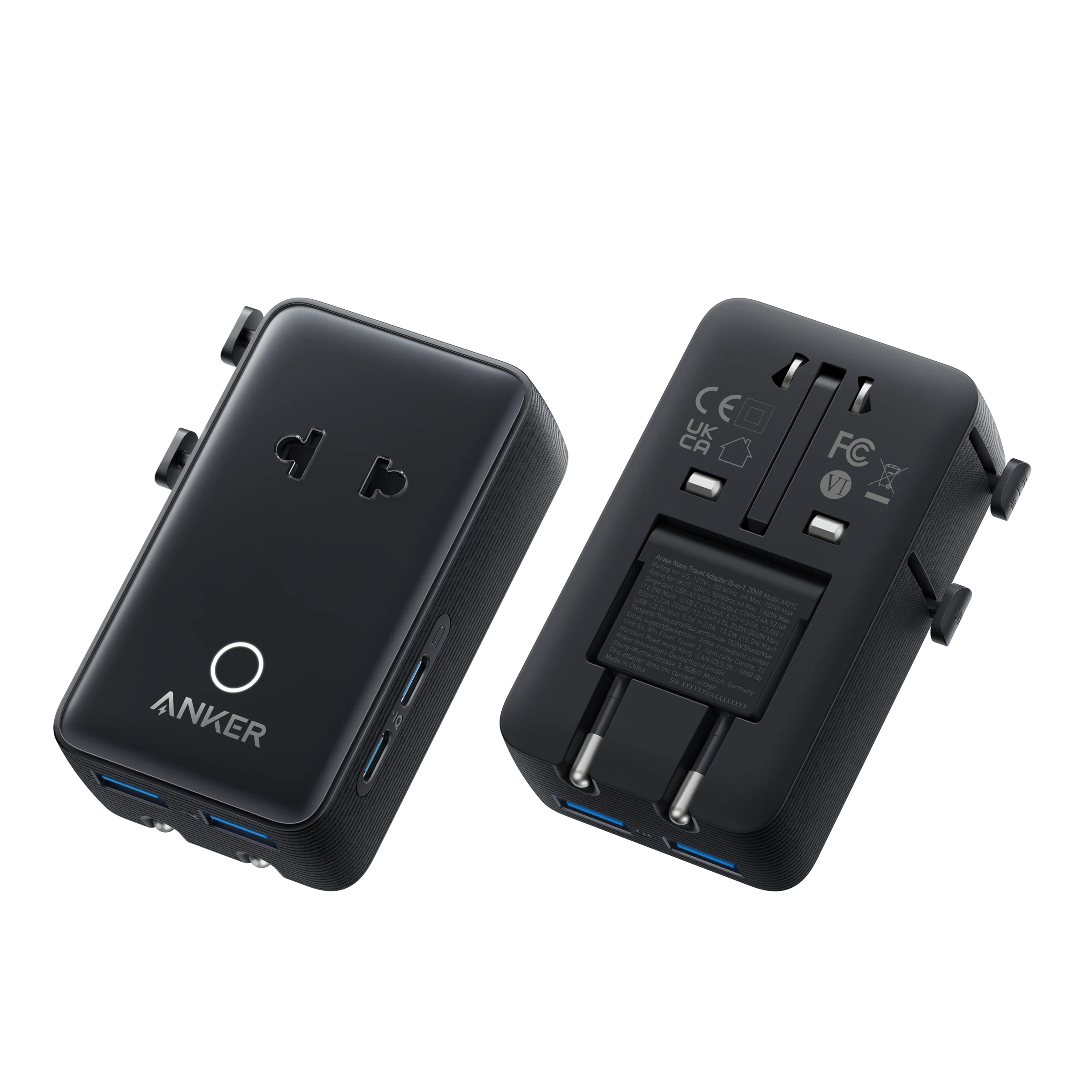 Anker Nano Travel Adapter 5-Port Power Adapter – A9215