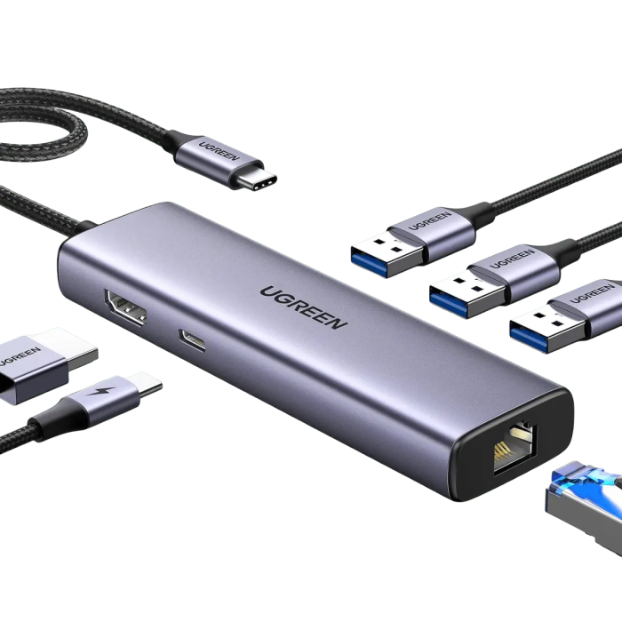 UGREEN 15598 Revodok 6 in 1 USB C Hub Gigabit Ethernet Adapter with 4K HDMI Price in Pakistan