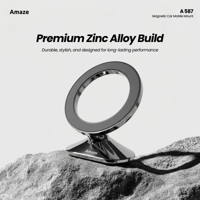 Amaze A587 Zinc Alloy Magnetic Car Mobile Holder – 360° Rotation
