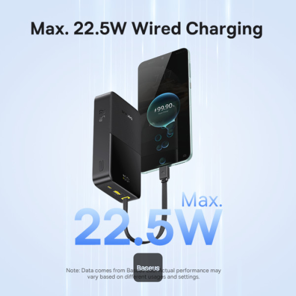Baseus EnerFill FC51 Bipow2 Pro 30000mAh 22.5W Power Bank with Built-in Type C Cable