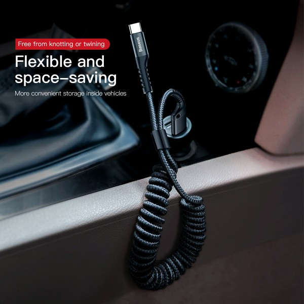Baseus Fish eye Spring Data Cable USB For Type-C 2A 1m Black