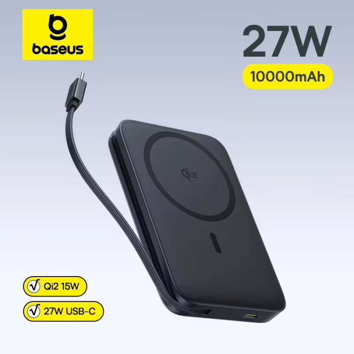 Baseus PicoGo AM41 Magnetic Power Bank with Built-in Cable 10000mAh 27W