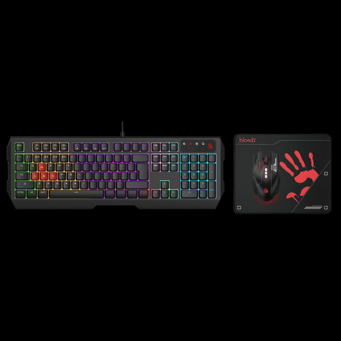 Bloody B1700 Gaming Desktop Combo – B140N Keyboard + ES7 Mouse + BP-50M Mousepad