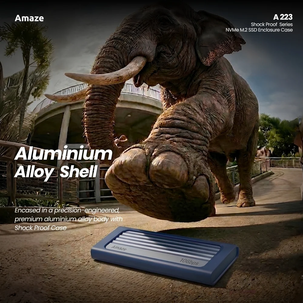 Amaze A223 Shock Proof NVMe M.2 SSD Enclosure Case - Image 2