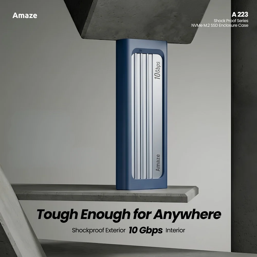 Amaze A223 Shock Proof NVMe M.2 SSD Enclosure Case - Image 4