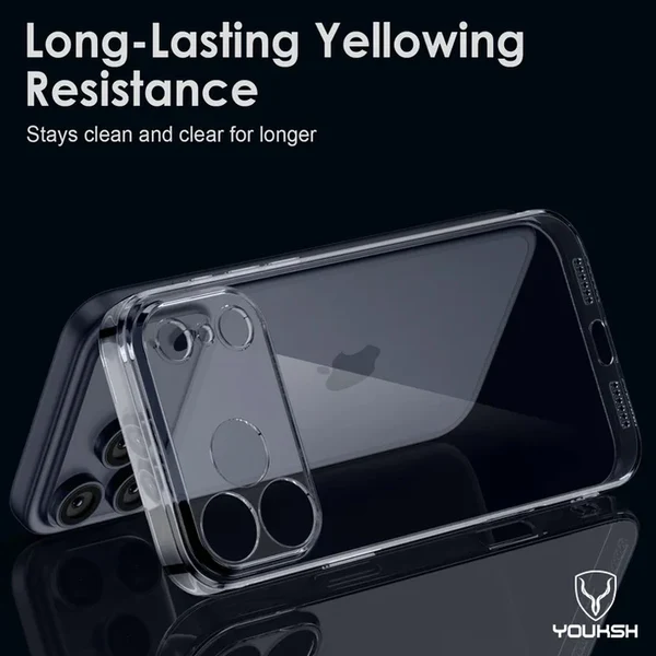 YOUKSH iPhone 18 Pro Transparent Silicone Case – Ultra Thin, Medium Firmness