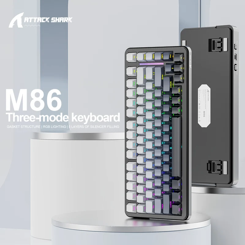 ATTACK SHARK M86 Tri-Mode Gasket Mechanical Keyboard