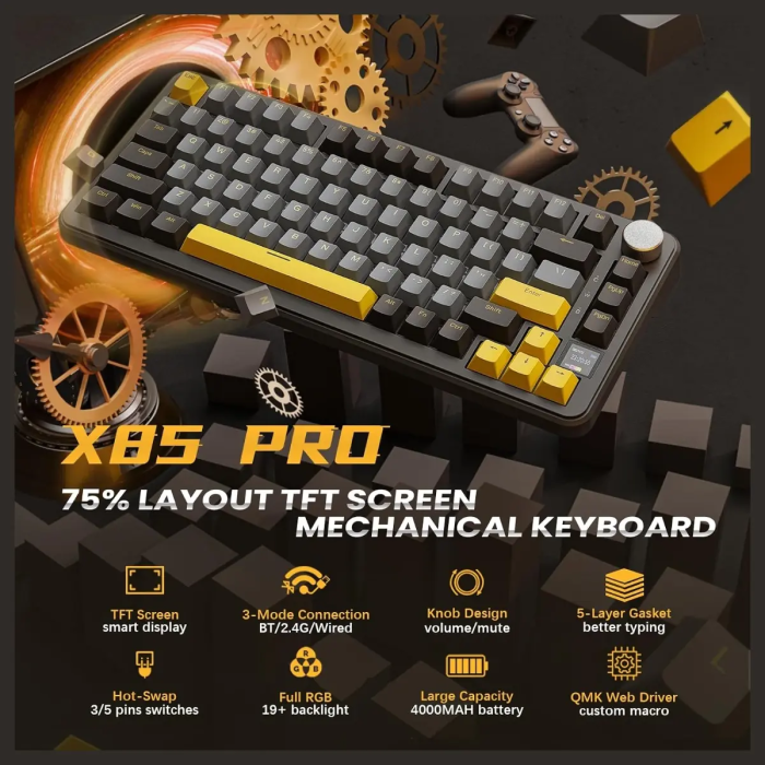 ATTACK SHARK X85 PRO Tri-Mode Gasket Mechanical Keyboard