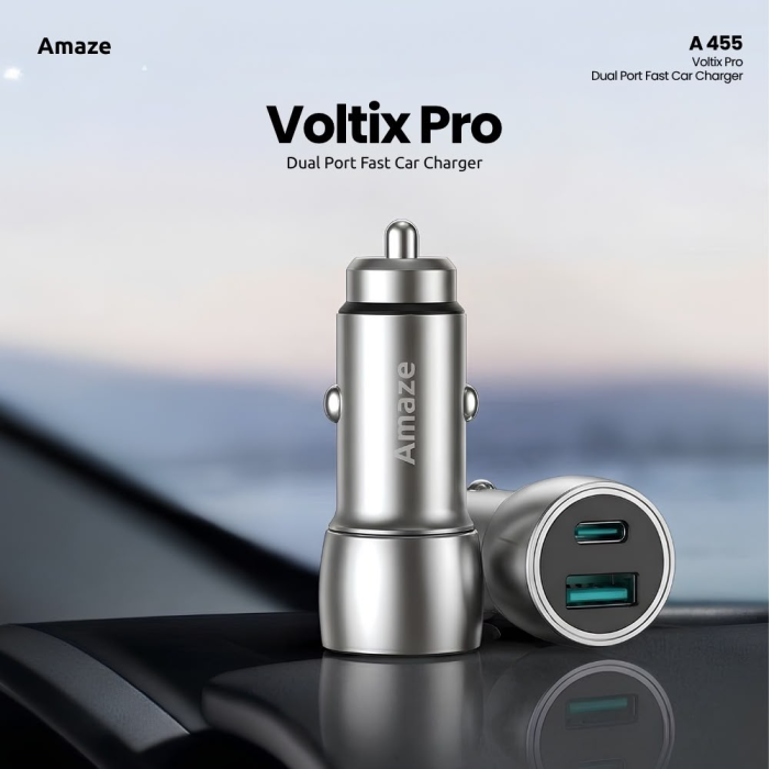 Amaze Voltrix Pro Dual Port Car Charger 48W