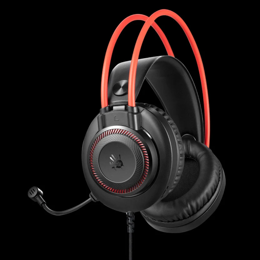 Bloody G200 Neon HiFi Gaming Headphone – USB, Black + Red, 3.5mm Audio - Image 2