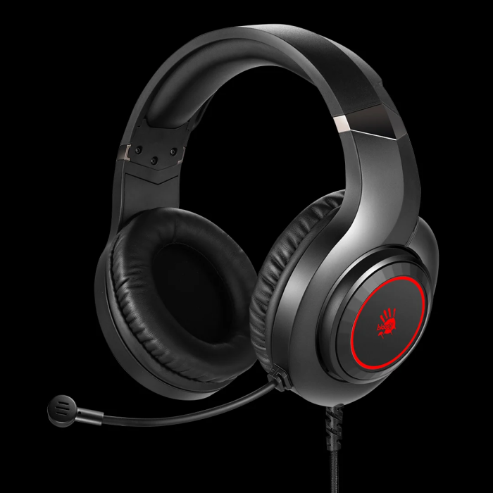 Bloody G220S Gaming Headset – Black | 50mm Drivers, Noise-Cancelling Mic & 7-Color LED Lighting