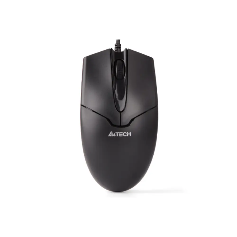 A4Tech OP-550S Silent Click Wired USB Mouse with Teflon Feet – Black
