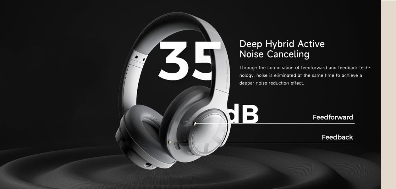 Soundpeats Space Pro Hybrid ANC Headphones With Bluetooth 5.4 & Upto 150 Hours Playtime