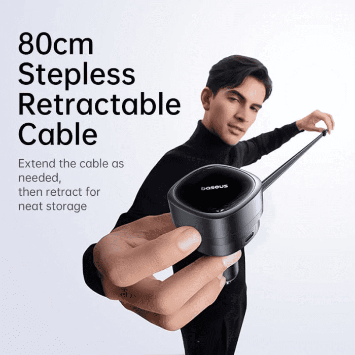 Baseus PrimeTrip VR1 Car Charger with Retractable Cable (U+C)+Type-C 60W